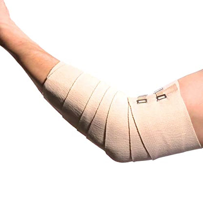 ACE 3 Inch Elastic Bandage with Clips, Beige, Great for Elbow, Ankle, Knee and More, Ideal for Sports, Comfortable Design with Soft Feel, Wash and Reuse (Pack of 3) - size: 3" (Pack of 3)