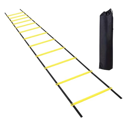 Speed Ladder – PP 600x42cm | 12 Rung Agility Training Ladder with Carry Bag | Portable Speed Exercise Equipment for Football Volleyball Tennis Baseball Drills Fitness Workout Training