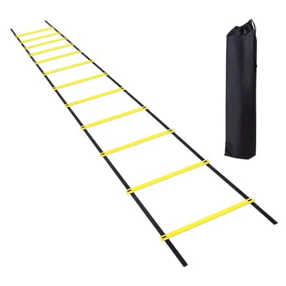 Speed Ladder – PP 600x42cm | 12 Rung Agility Training Ladder with Carry Bag | Portable Speed Exercise Equipment for Football Volleyball Tennis Baseball Drills Fitness Workout Training