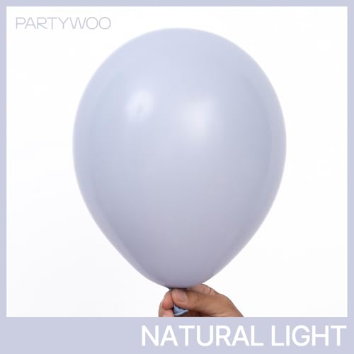 PartyWoo 더스티 블루 풍선 140피스 다양한 사이즈 팩 45.7cm(18인치), 30.5cm(12인치), 25.4cm(10인치), 12.7cm(5인치), 슬레이트 블루 보헤미안 뉴트럴 풍선 아치 키트, 베이비 샤워, 졸업 고양이 토네이도, 생일 파티 장식, 블루-F51 - color: 블루-f51
