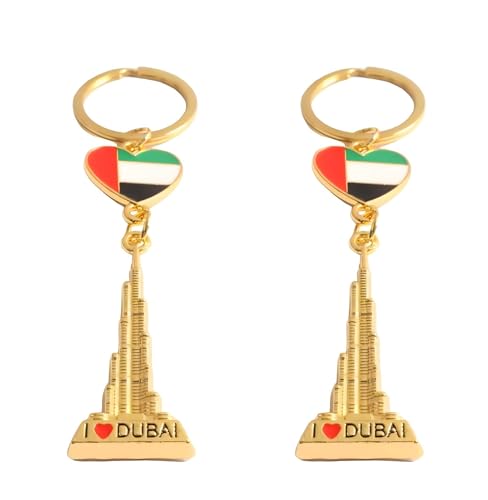2pcs dubai buildings keychain, dubai travel souvenir keychain, bag car decoration key chain - style: Style 5