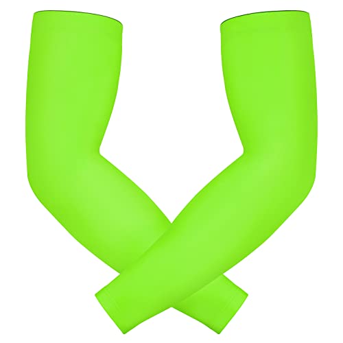 HDE Compression Arm Sleeves for Adults UV Sun Protection for Sports 1 Pair - color: Action Green, size: Medium