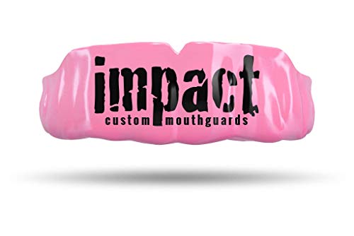 Impact Custom Professional All Sports Mouthguard -(Branded Series) - color: Blk. Logo Pink