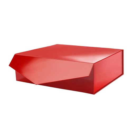 PACKHOME Large Red Gift Box 13.5x9x4.1in with Magnetic Lid - color: 13.5x9x4.1 Inch-Red-Pack of 1