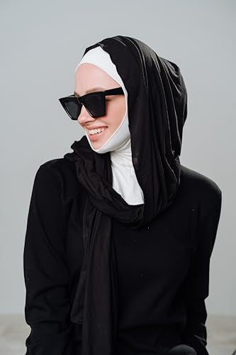 Hijab Undercap with Ties for Secure Fit – Muslim Underscarf for Women - color: White