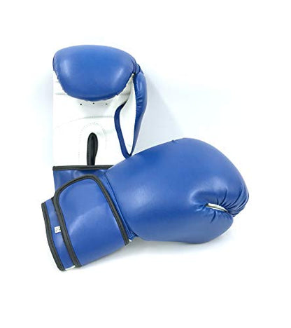 Boxing Gloves Blue Kickboxing, Grappling, Fighting, Muay Thai Training Boxing Bag Gloves, Punch Bags and Focus Pads Punching Plain-Blank Vinyl Gloves No Logo - size: 6oz