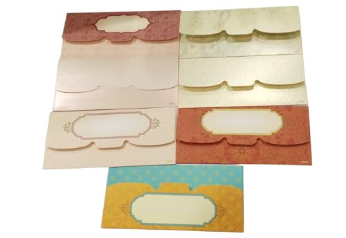 Eligent Traditional Designer Shagun Envelopes Pack of 12 Indian Wedding Gift Envelopes for Cash –7.5" x 3.8 | Decorative Money Holders for Special Occasions–Money Gift Covers for Raksha Bandhan