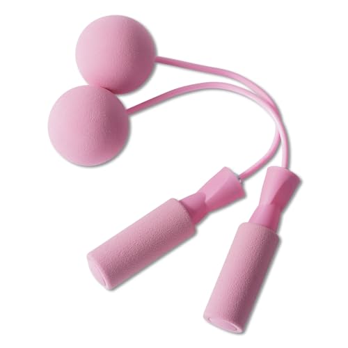 Cordless Jump Rope with Weight Ball, Fitness Training Jump Rope, Indoor Home Exercise, Suitable for Men Women. - color: pink
