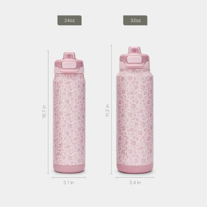 ZULU Powerfill Pro 24oz Stainless Steel Water Bottle - You're Wild Flower - color: Primrose Pink, style: 24oz