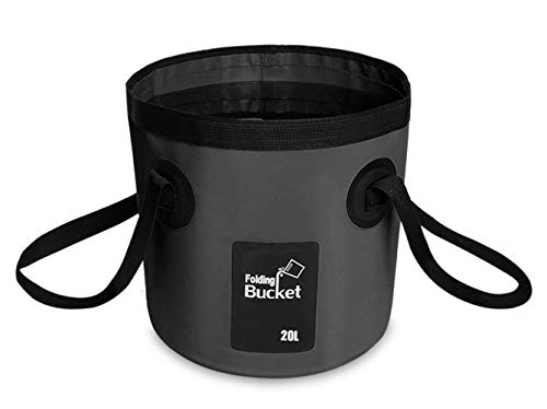BANCHELLE 5 Gallon Collapsible Bucket with Handle for Indoor Outdoor | 20L Foldable Water Storage Container for Car Washing, Camping, Traveling, Fishing, Hiking, Beach, Gardening, Boating