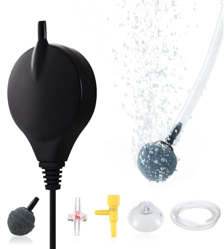 Aquarium Air Pump Mini Fish air Pump Super Quiet Fish Bowl air Pump for Up to 10 Gallon Fish Tank 1.5 Watts 310ml/min - color: Black-Complete Kit