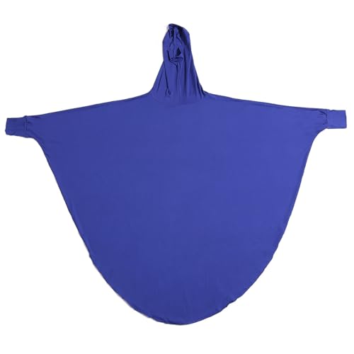 Muslim Abaya Dress for Women Highly Stretchy Batwing Hooded Prayer Hijab - color: Blue, size: X-Large