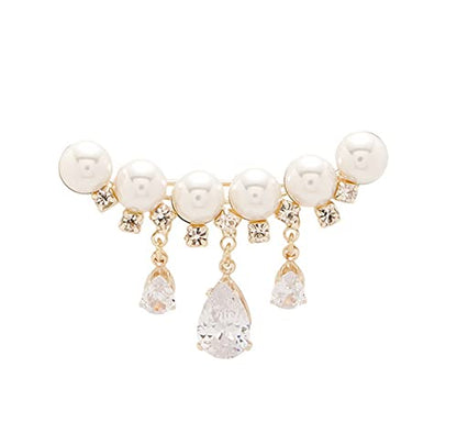 Pearl Brooch Sweater Shawl Clips Faux Rhinestone Pearls Brooch Safety Pin Lapel Pin Badge Dresses Clothing Accessories Jewelry