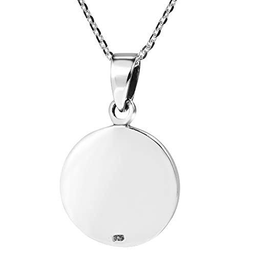 AeraVida Round Allah Symbol or Islamic God .925 Sterling Silver Pendant Necklace | Elegant Religious Sterling Silver Jewelry