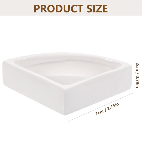 Reptile Water Bowl and Food Dish, Large Ceramic Triangle Terrarium Bowl, Multi-Function Water Feeder for Turtles, Lizards, and Bearded Dragons