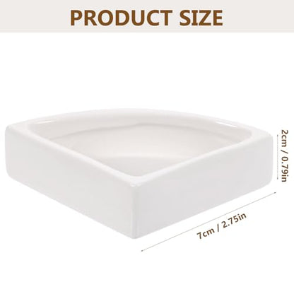 Reptile Water Bowl and Food Dish, Large Ceramic Triangle Terrarium Bowl, Multi-Function Water Feeder for Turtles, Lizards, and Bearded Dragons