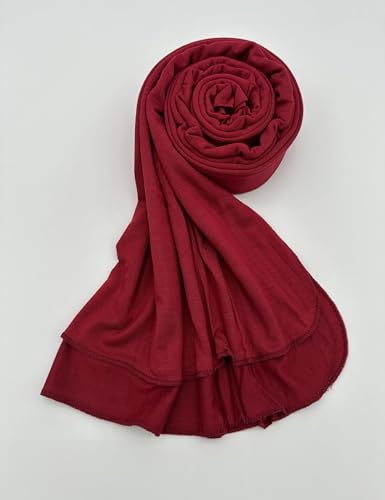 Premium Jersey Hijab Scarf for Women - Muslim Head Scarf - color: Burgundy