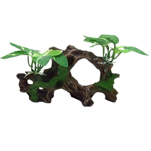 alfyng Driftwood Fish Tank Decorations Resin Trunk Cave Aquarium Ornaments | Artifical Plants Fish Tank Decorations Simulation Plants Betta Silk Leaf Tank Accessories Goldfish Bowl Décor-Style B - color: B