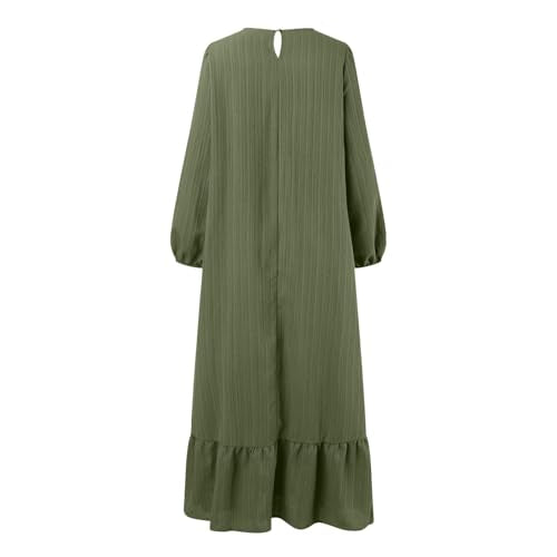 Prayer Dress for Women Muslim Spring Dress 2026 Casual Long Sleeve Flowy Maxi Wedding Guest Muslim Clothes - color: Green, size: Medium