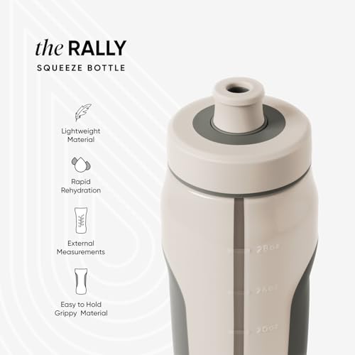 Simple Modern Rally Squeeze Plastic Water Bottle | 30oz Locking Leakproof Cup for Gym, Sports, Electrolytes, Travel | Almond Drift - color: -Almond Drift
