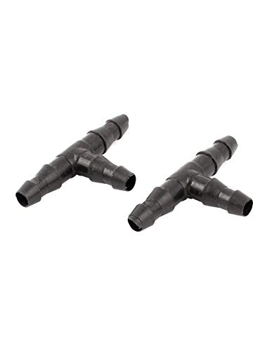 uxcell Plastic Fish Tank 3 Way Tee Adapters Aquarium Air Tubing Connectors 5 Pcs Black
