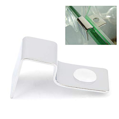 4Pcs Aquarium Cover Clip, Fish Glass Covers Clips Stainless Steel Material Aquarium Glass Cover Support Bracket Universal Lid Clips for Rimless Tanks(10mm) - color: 10mm