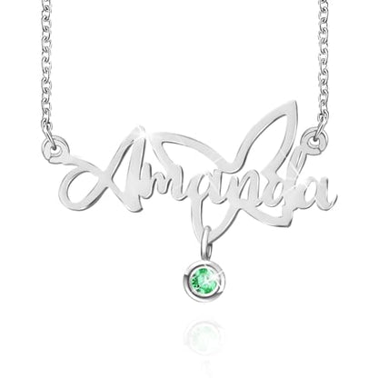 10K/14K/18K Solid Gold Name Plate Necklace,Real Gold Customized Name Necklace with Birthstone for Women,Personalized 1-4 Nameplates Necklaces Birthday for Her Girls - color: Style 6