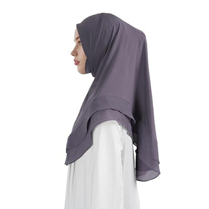 Hijab for Women Muslim Patterned Headscarf Arabian Headscarf Islamic Khimar Prayer Cloth Hijab Scarf for Women - color: Purple