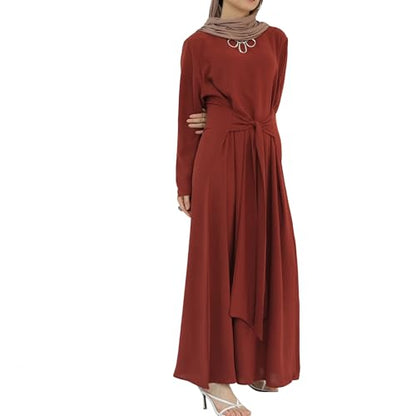 Abaya Dress for Muslim Eid Prayer Jilbab Dubai Women Maxi Kaftan Islamic Salah Dress Soft Muslim Women Clothes - color: Reda, size: Medium