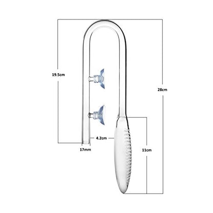 Violet Glass Inflow Pipe for Aquarium Planted Tank (17mm for 5/8''(16/22mm) tubing)