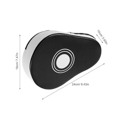 KALLORY Curved Boxing Pads Focus Mitts Thickened Punching Mitts with Five-Finger Handle for Boxing Kickboxing Martial Arts Training Black