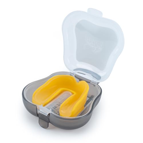 YOKKAO Muay Thai Boxing Mouth Guard – Boil and Bite Mouthguard with case for All Contact Sports, Easy Breathing Mouthpiece for Adults - Yellow - color: Yellow