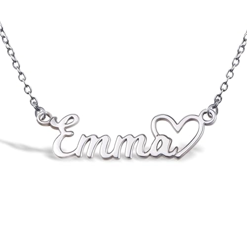 PicturesOnGold.com Custom Name Necklace For Women Personalized Name Necklace in Sterling Silver or Gold Necklace Personalized with any Name or Word - color: Sterling Silver