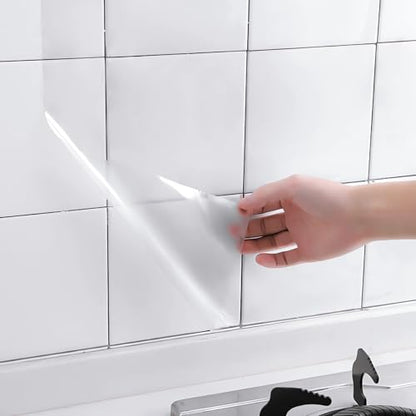 Ismoon Clear Contact Paper Roll 17.7'' x 472'' Clear Glossy Self-Adhesive Film Cover Removable Protective Film Transparent Liners Drawers Shelves Kitchen Cabinets Desks Fridge Roll - color: Clear, size: 17.7"W x 472"L