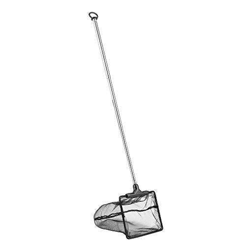 Aquarium Fish Net 10.8"x16.3" Rectangular Fish Net with 5.5"-16.3" Handle | Fine Mesh Nylon Fish Tank Accessory with Extendable Telescopic Plastic Handle - size: 4 inch
