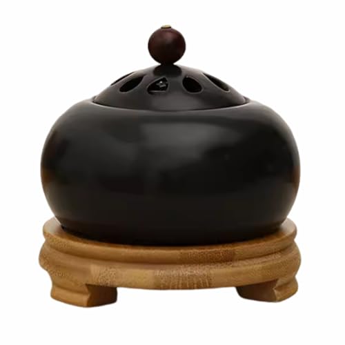 Electric Resin Burner with Timing,Ceramic Electric Incense Burner,Bakhoor Burner Censer 110 V for Home Porch,Patio,Garden,Office,Yoga, Living Room, Meditation Room (Black) - color: Black