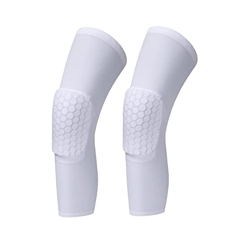Breathable Basketball Shooting Sport Safety Kneepad Honeycomb Pad Bumper Brace Kneelet Protective Knee pads rodilleras - color: White - 1 Pair, size: Medium