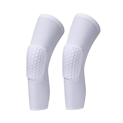 Breathable Basketball Shooting Sport Safety Kneepad Honeycomb Pad Bumper Brace Kneelet Protective Knee pads rodilleras - color: White - 1 Pair, size: Small