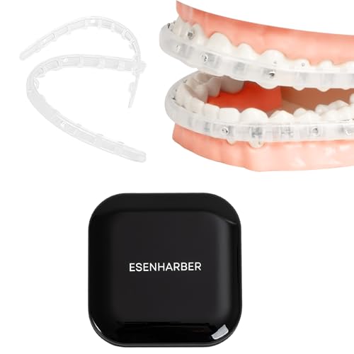 Comfort Cover for Braces, Lip Protector Mouth Guard Lip Cushion Teeth Shield Bumper for Brackets, Aligner, Dental Wax Alternative, Hard and Rigid Clip, in Portable Storage Case with Mirror