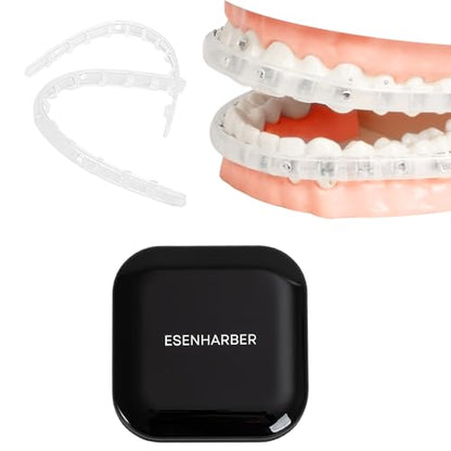 Comfort Cover for Braces, Lip Protector Mouth Guard Lip Cushion Teeth Shield Bumper for Brackets, Aligner, Dental Wax Alternative, Hard and Rigid Clip, in Portable Storage Case with Mirror