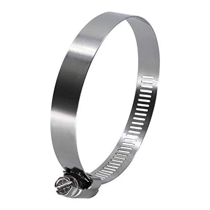 4 inch Hose Clamp Full Stainless Steel: 90mm - 114mm,10 Pack | 4 Hose Clamp Worm Gear SAE 64 Size, 1/2" Band Width Hose Clamps: smoothly install and precisely fit hose & pipe size - size: 4" Hose Clamp 90mm - 114mm (3.54" - 4.5")