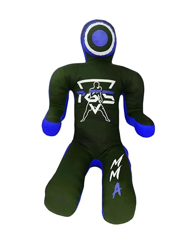 PGS Grappling Dummy for Wrestling Brazilian Jiu Jitus MMA Punching Bag Judo Karate Practice Martial Arts Training Boxing Self Defense Dummy – UNFILLED - color: Black Blue, size: 5FT (59 Inches)
