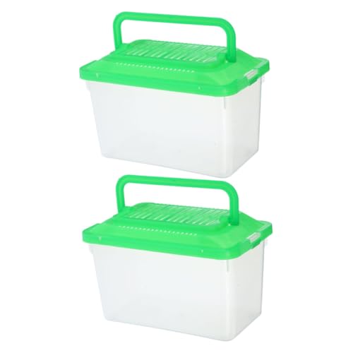 YARNOW 2pcs Portable Handheld Fish Tank Carrier Transparent Breeding Container for Fish Turtles and Small Pets Compact Habitat for and Maintenance