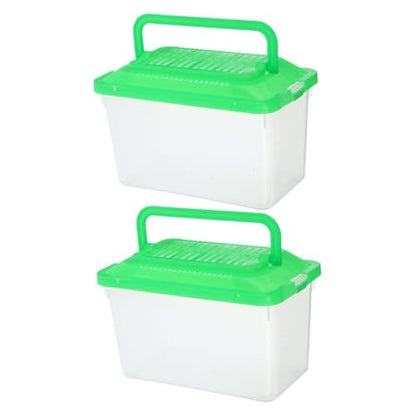 YARNOW 2pcs Portable Handheld Fish Tank Carrier Transparent Breeding Container for Fish Turtles and Small Pets Compact Habitat for and Maintenance