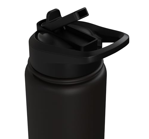 Japanese Cats Lovers Retro Cool Fighting Ninja Cat Fighter Stainless Steel Insulated Water Bottle - color: Black