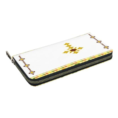Ethiopian Cross PU Leather Long Wallet for Women Men, Zipper Clutch Wallet RFID Card Holder Organizer - color: Ethiopian Cross1