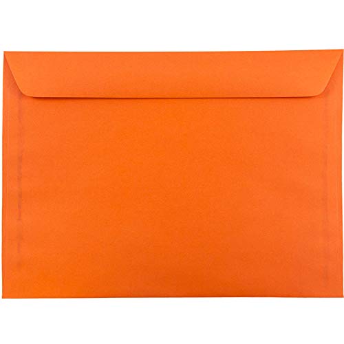 JAM PAPER 9 x 12 Booklet Colored Envelopes - Orange Recycled - 25/Pack - color: Brite Hue Orange Recycled, size: 25 per Pack