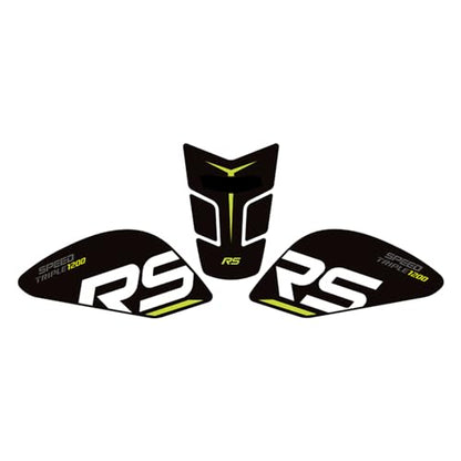 Compatible with TRIUMPH 1200RS Motorcycle Tank Pad Anti-slip Fish Bone Sticker Wear Resistant Body Protector Decal Modification Parts (Green and White) - color: Green and white