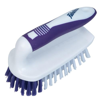 Fabuloso Compact Scrub Brush with Handle, White and Purple, 5.5 Inch - size: Scrub Brush w/ Handle