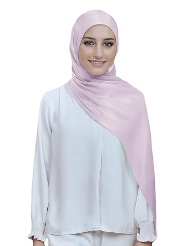 Lina & Lily Sheen Shimmer Women's Crepe Scarf Shawl Wrap Head Hijab Lightweight - color: Lilac